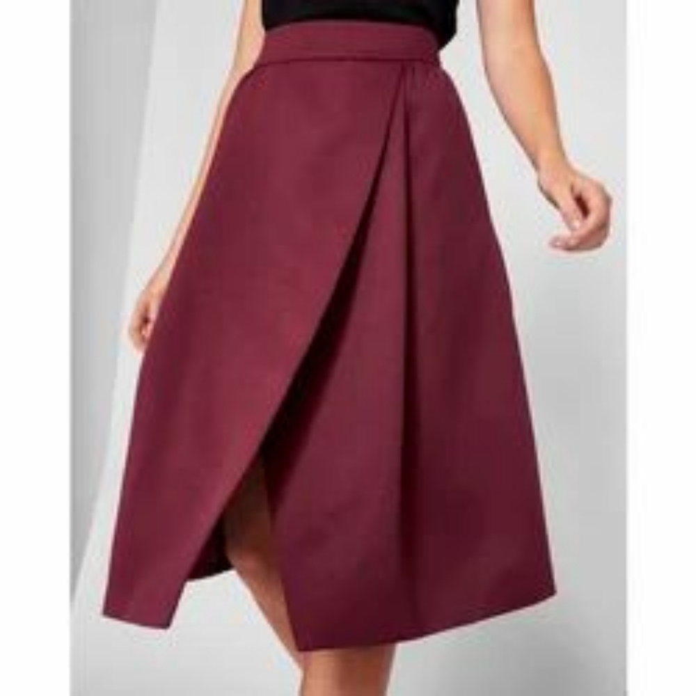 NWT Ted Baker Burgandy/Maroon A Line Skirt - Size 1